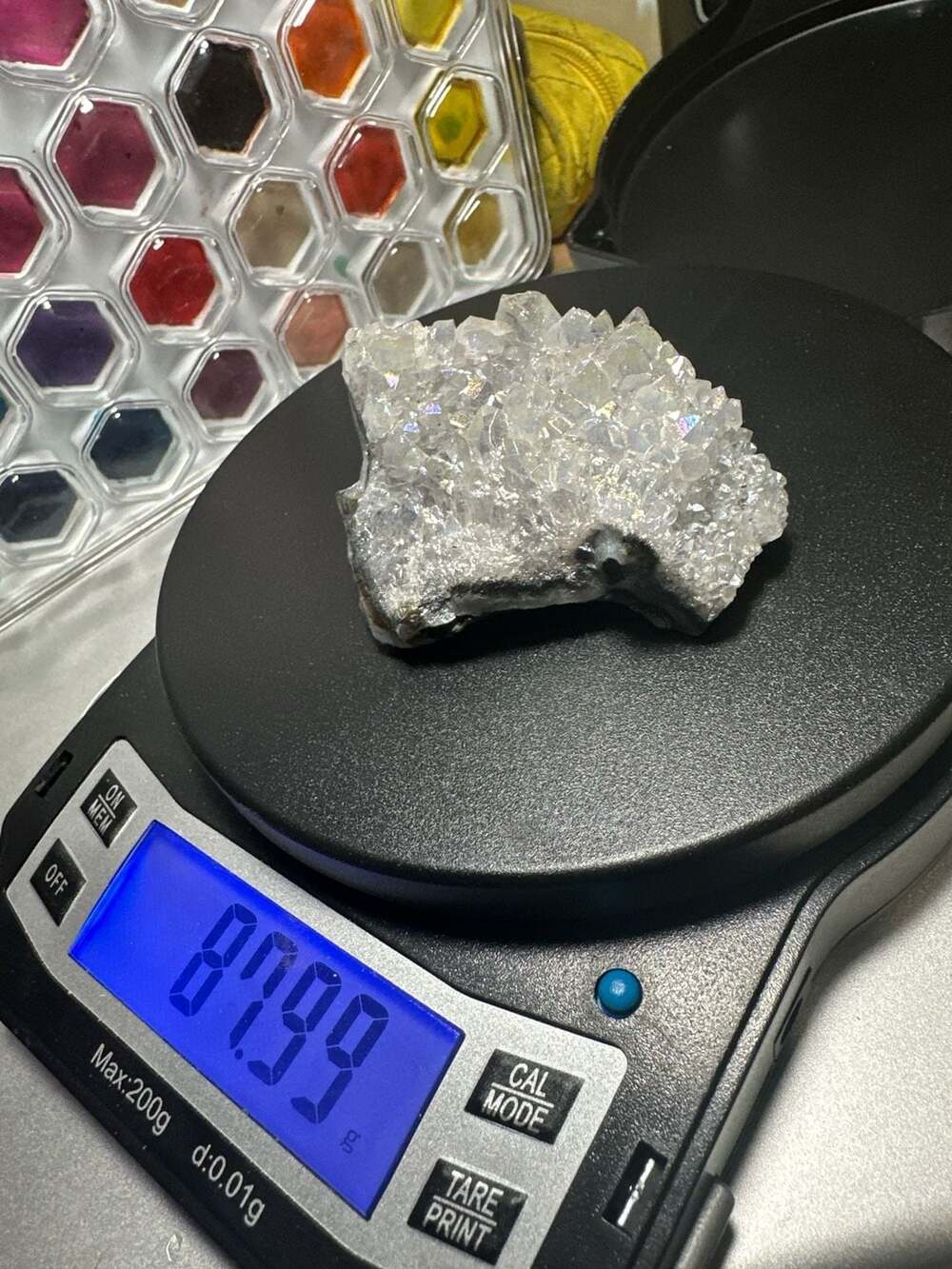 Angel Aura Quartz Crystal Cluster on Matrix 87.99g